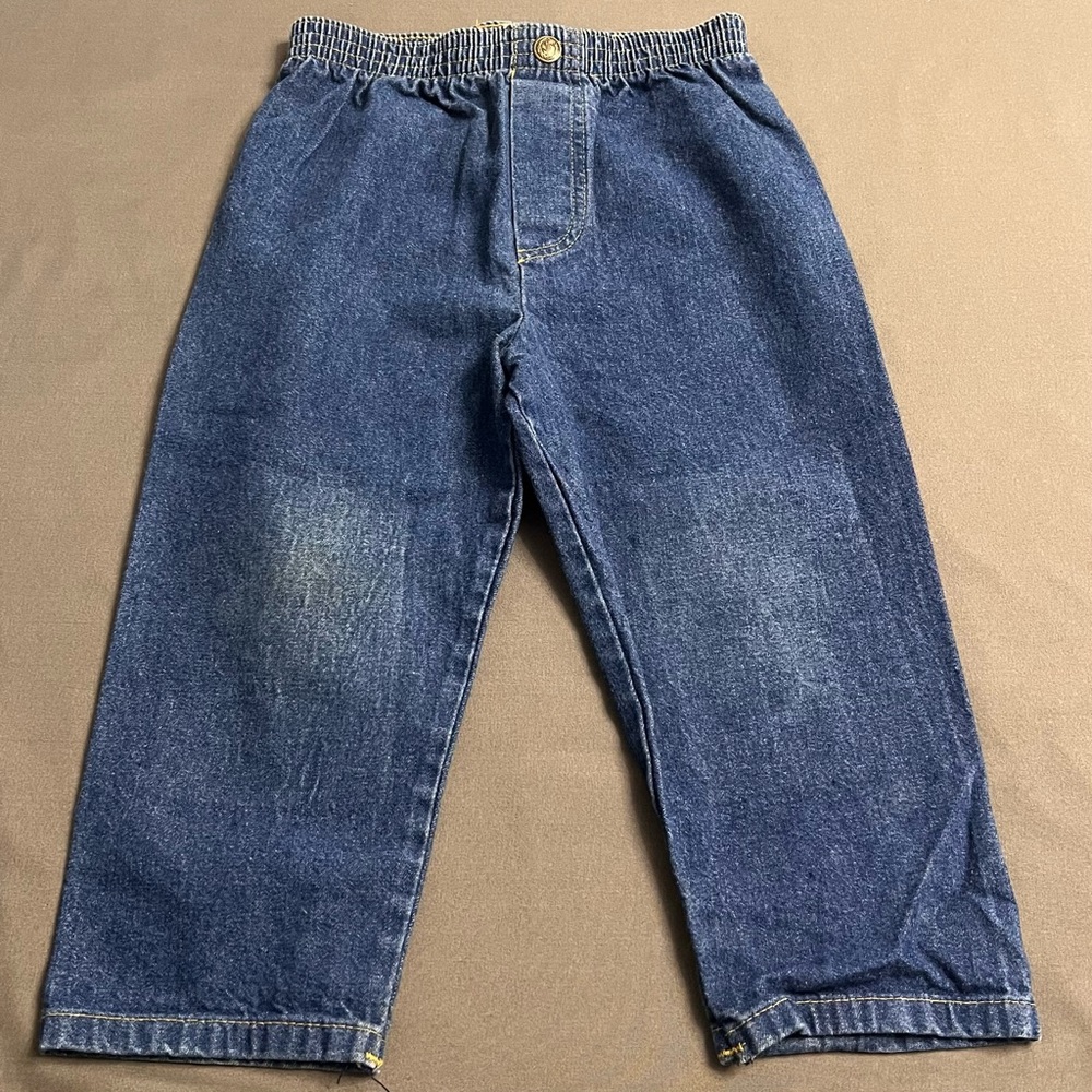 VTG 80/90s Kids & More Denim Elastic Waist Pull On Pants Size 2T Made In USA